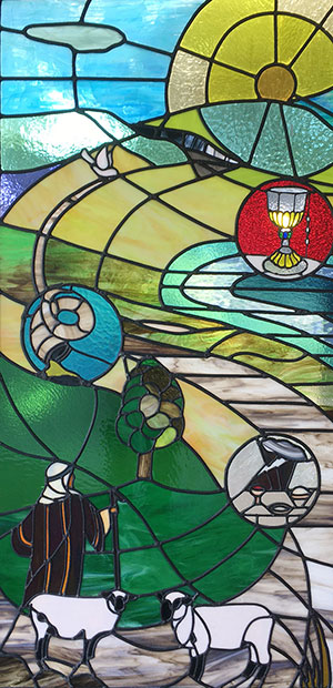 Stained glass window from the Oberon Uniting Church
